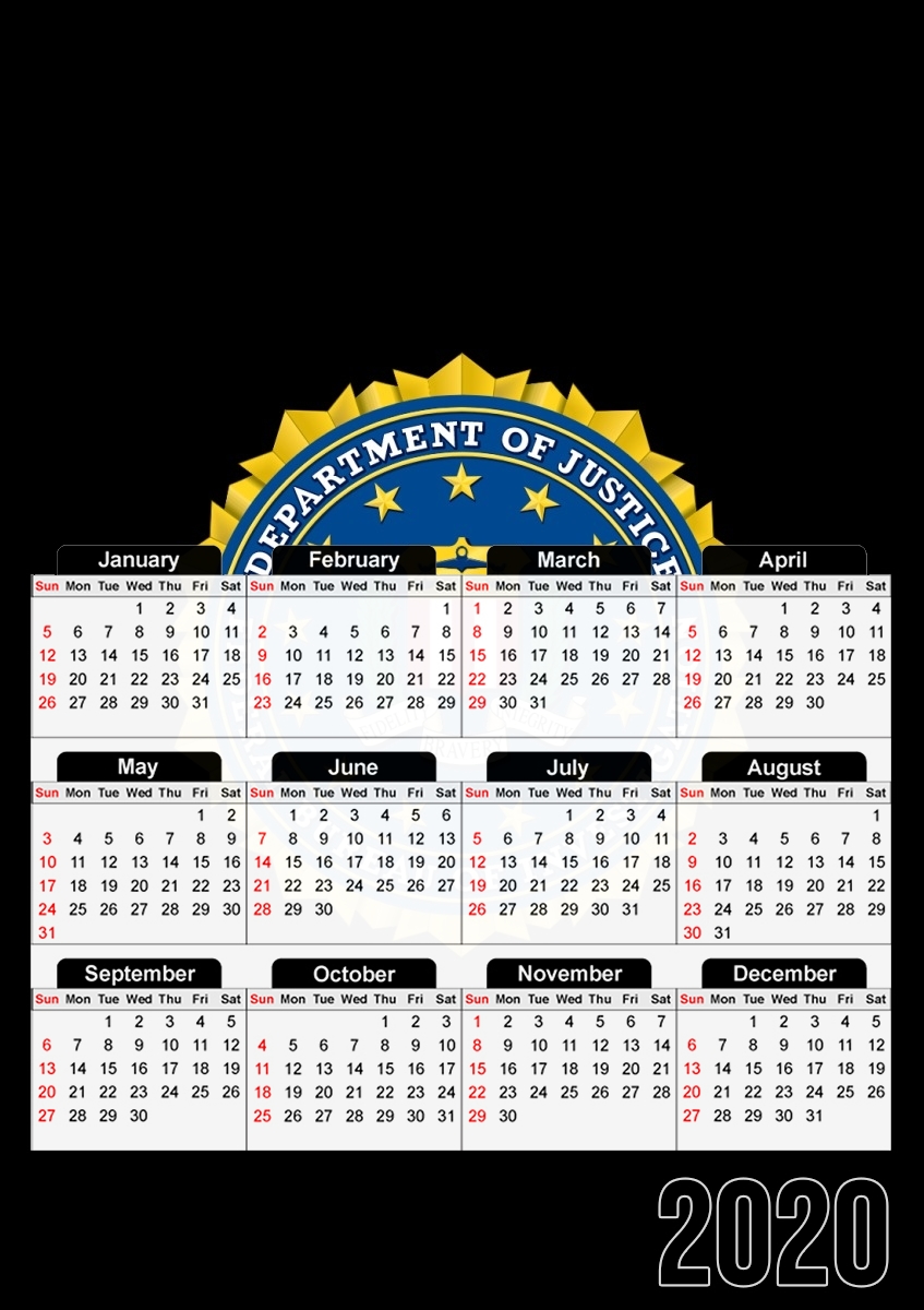  FBI Federal Bureau Of Investigation para A3 Photo Calendar 30x43cm