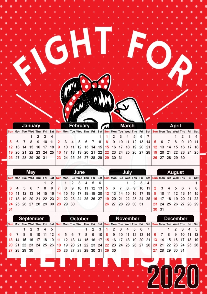  Fight for feminism para A3 Photo Calendar 30x43cm