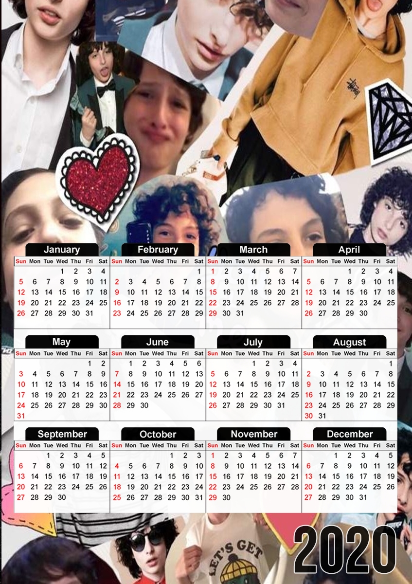  Finn wolfhard fan collage para A3 Photo Calendar 30x43cm