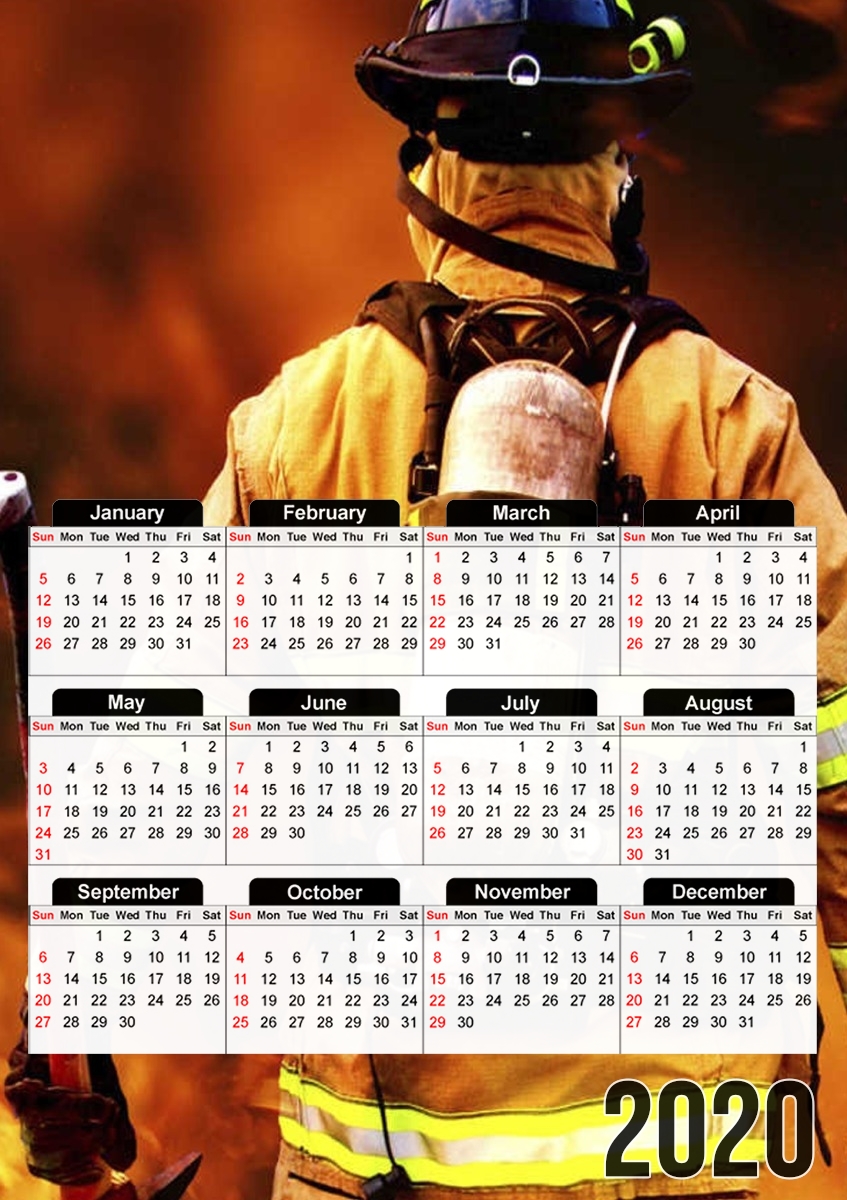  Firefighter - bombero para A3 Photo Calendar 30x43cm