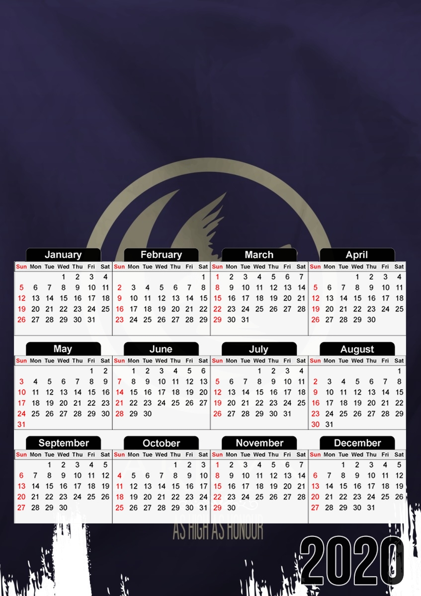  Flag House Arryn para A3 Photo Calendar 30x43cm