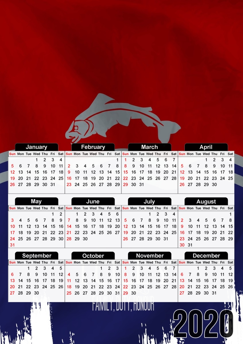  Flag House Tully para A3 Photo Calendar 30x43cm