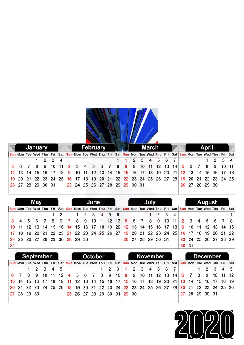  Usa Flag Mecha para A3 Photo Calendar 30x43cm