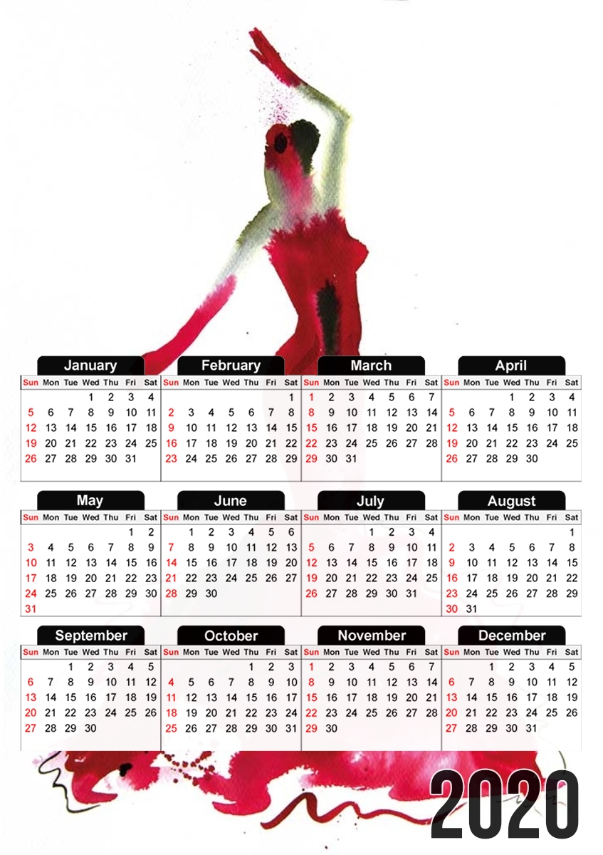  Flamenco Danser para A3 Photo Calendar 30x43cm