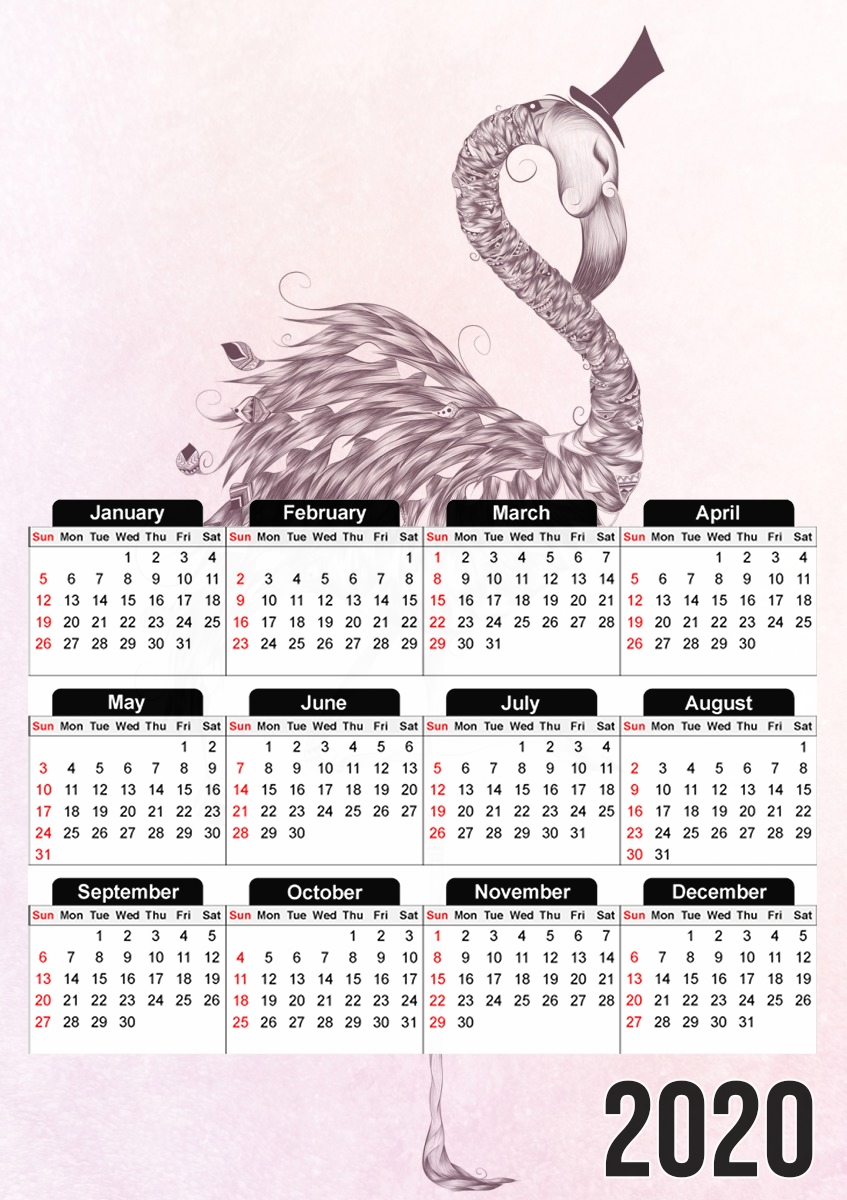  Flamingo para A3 Photo Calendar 30x43cm