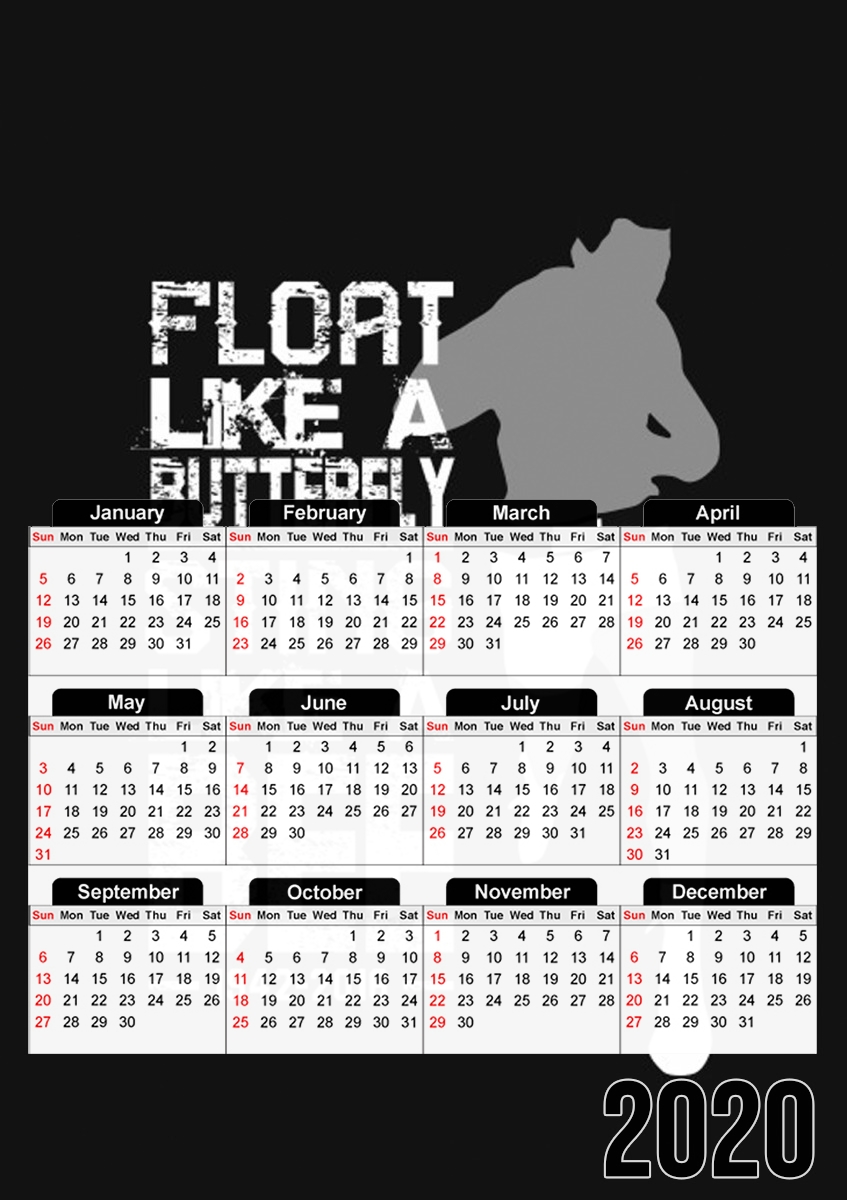  Float like a butterfly Sting like a bee para A3 Photo Calendar 30x43cm