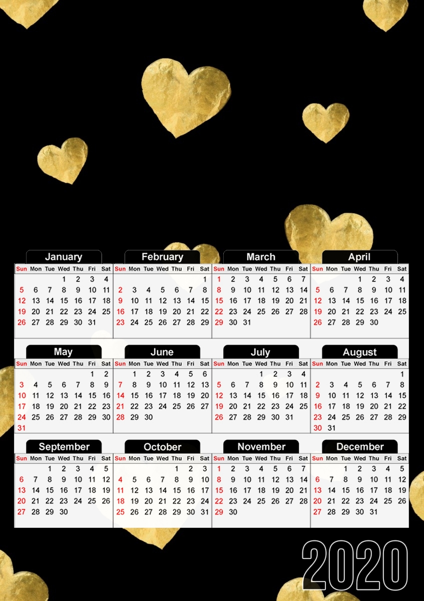  Floating Hearts para A3 Photo Calendar 30x43cm