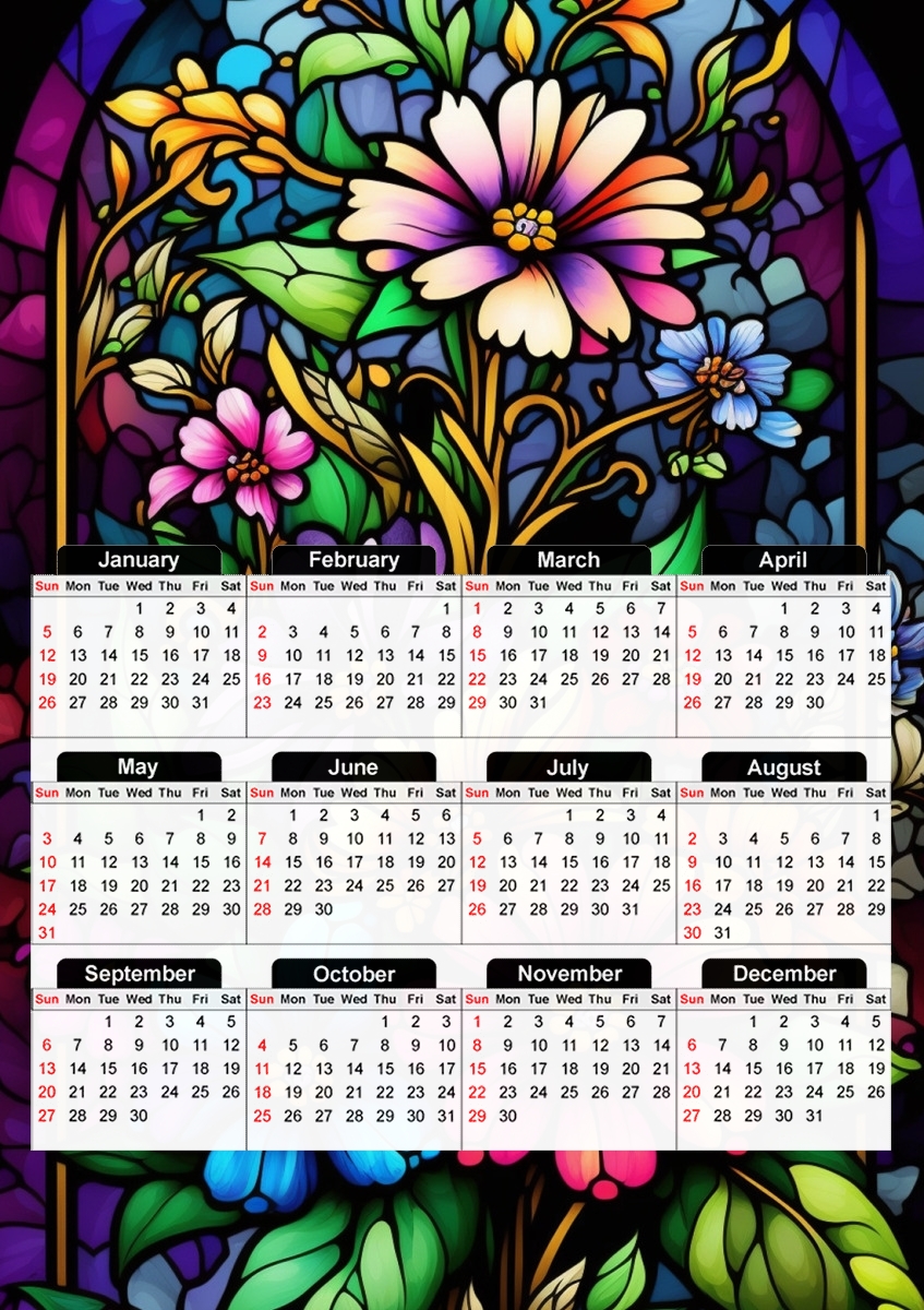  FLOWER Crystal para A3 Photo Calendar 30x43cm