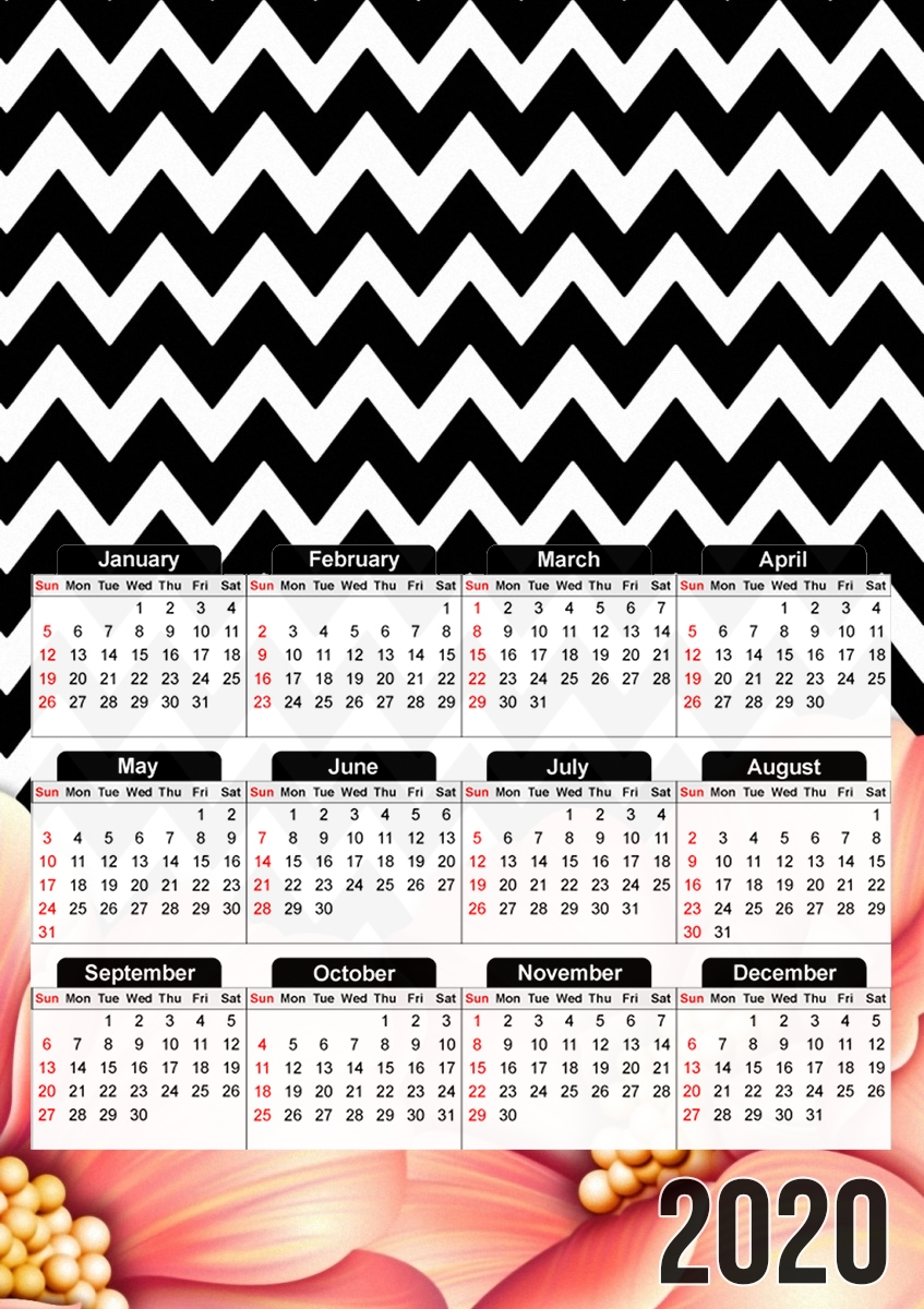  flower power and chevron para A3 Photo Calendar 30x43cm