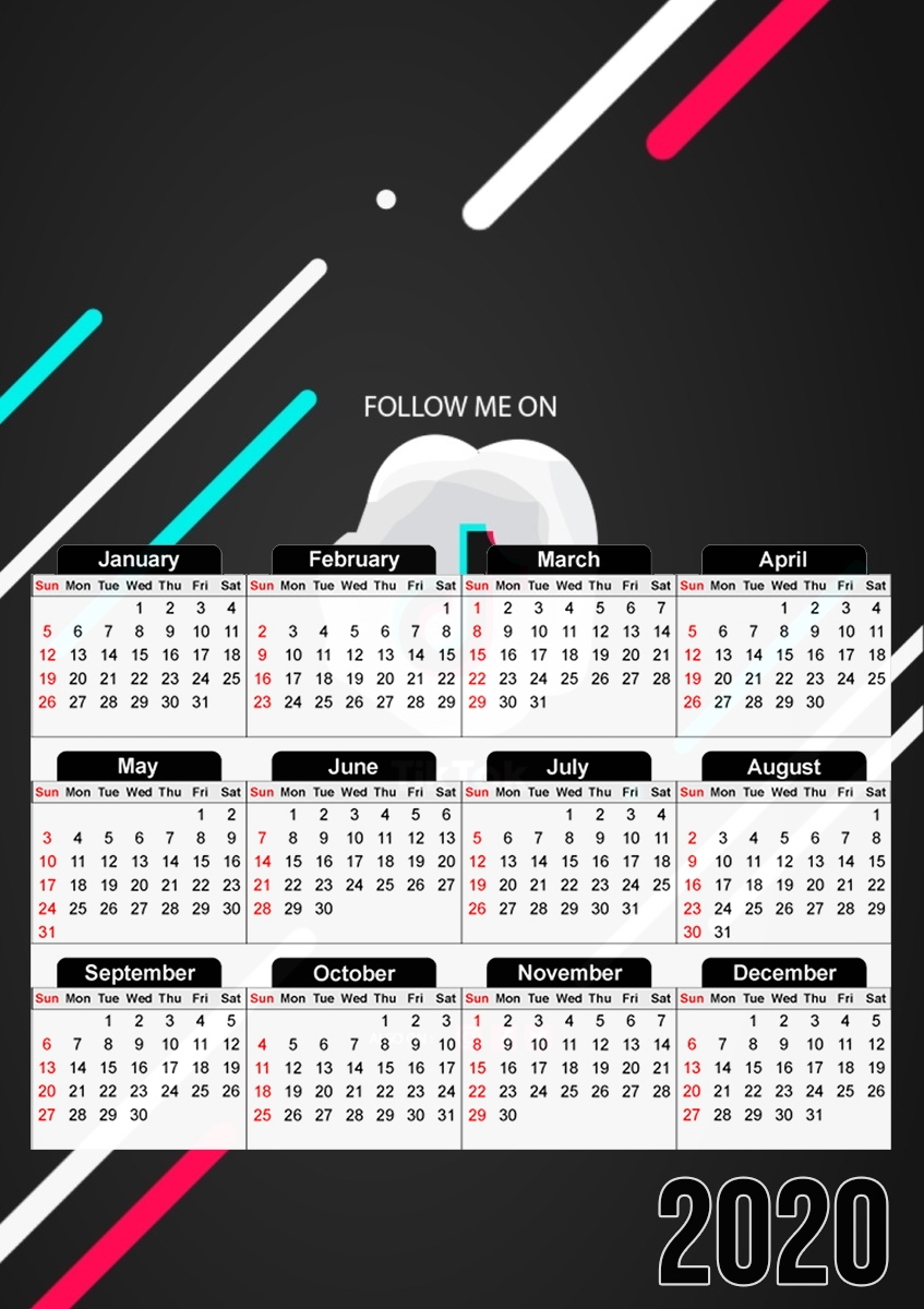  Follow me on tiktok abstract para A3 Photo Calendar 30x43cm