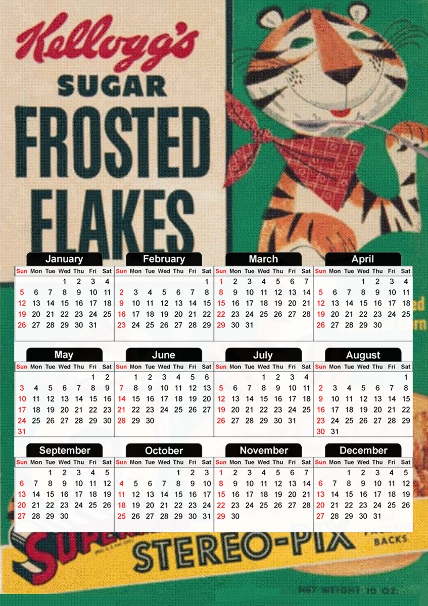  Food Sugar Frosted para A3 Photo Calendar 30x43cm