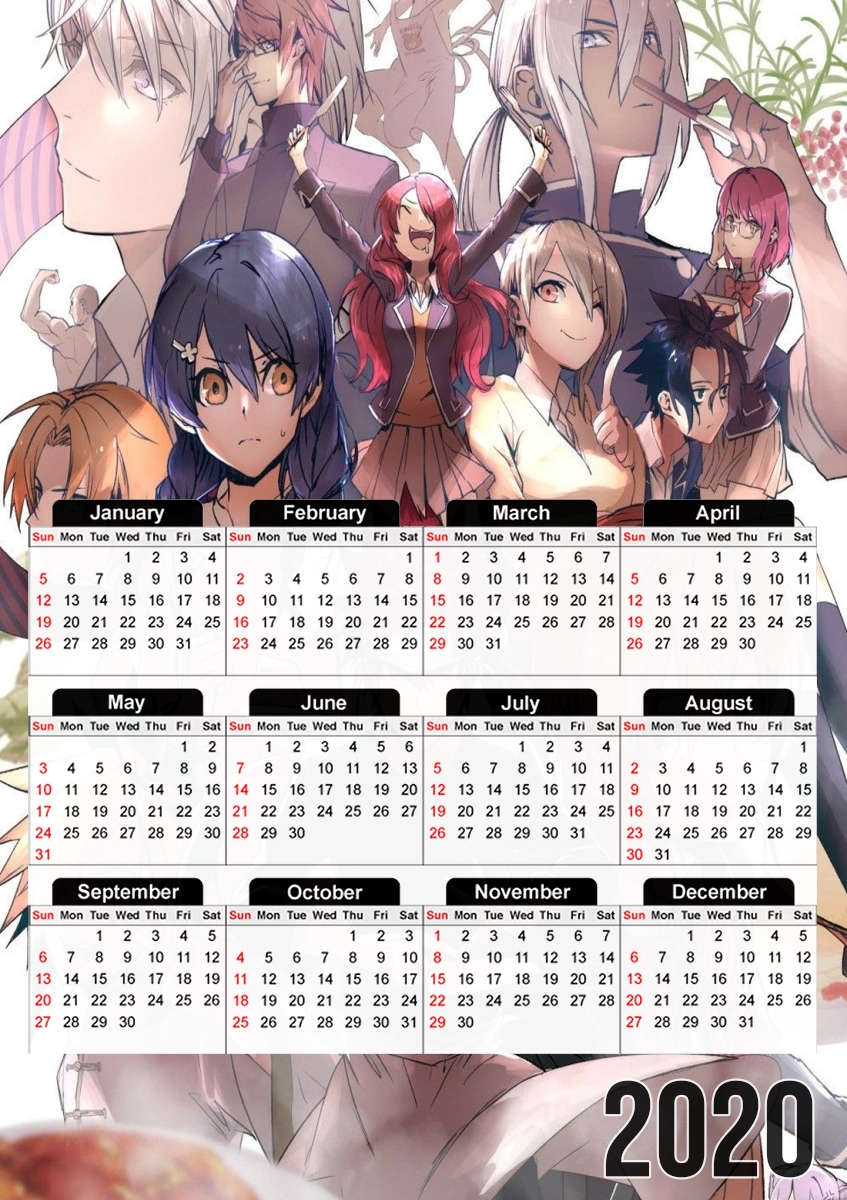  Food Wars Group Art para A3 Photo Calendar 30x43cm