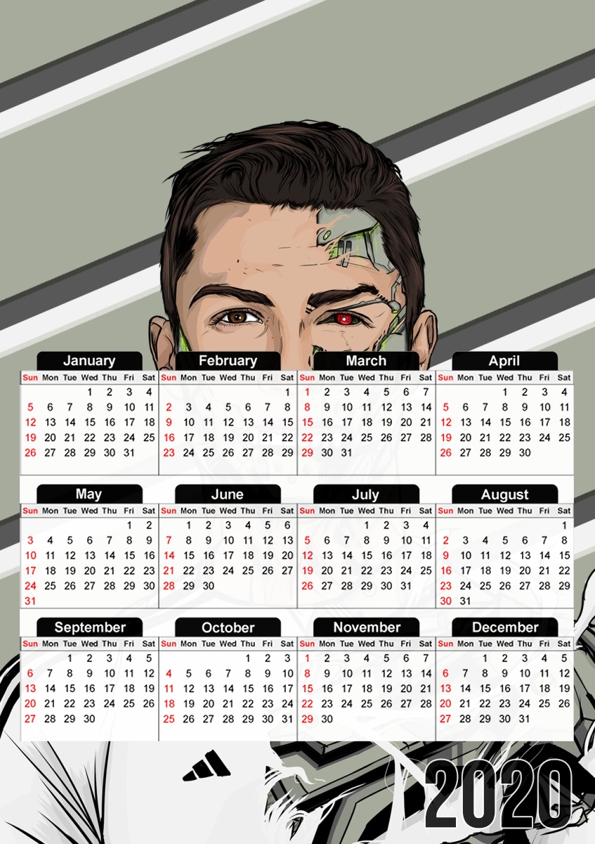  Football Legends: Cristiano Ronaldo - Real Madrid Robot para A3 Photo Calendar 30x43cm