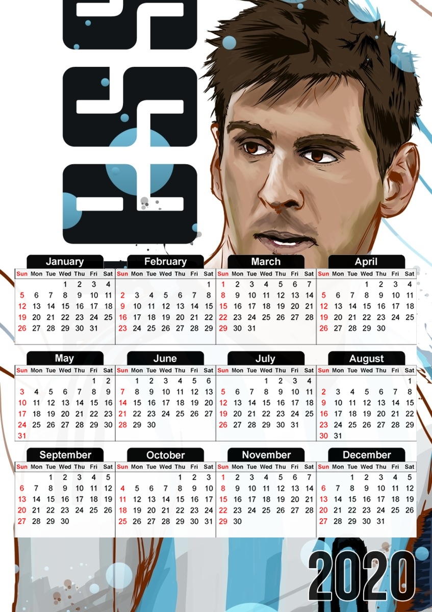  Football Legends: Lionel Messi - Argentina para A3 Photo Calendar 30x43cm