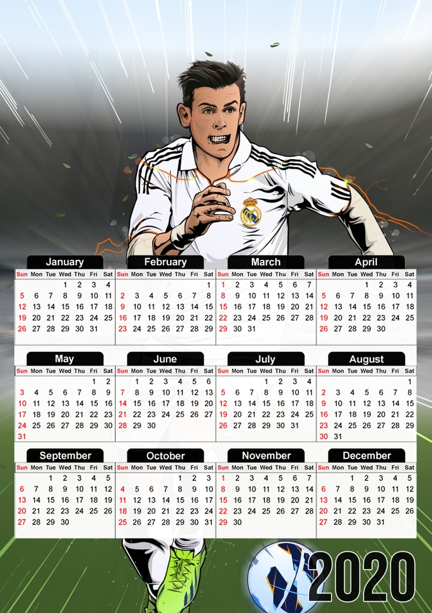  Football Stars: Gareth Bale para A3 Photo Calendar 30x43cm