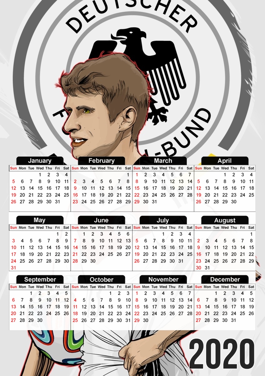  Football Stars: Thomas Müller - Germany para A3 Photo Calendar 30x43cm