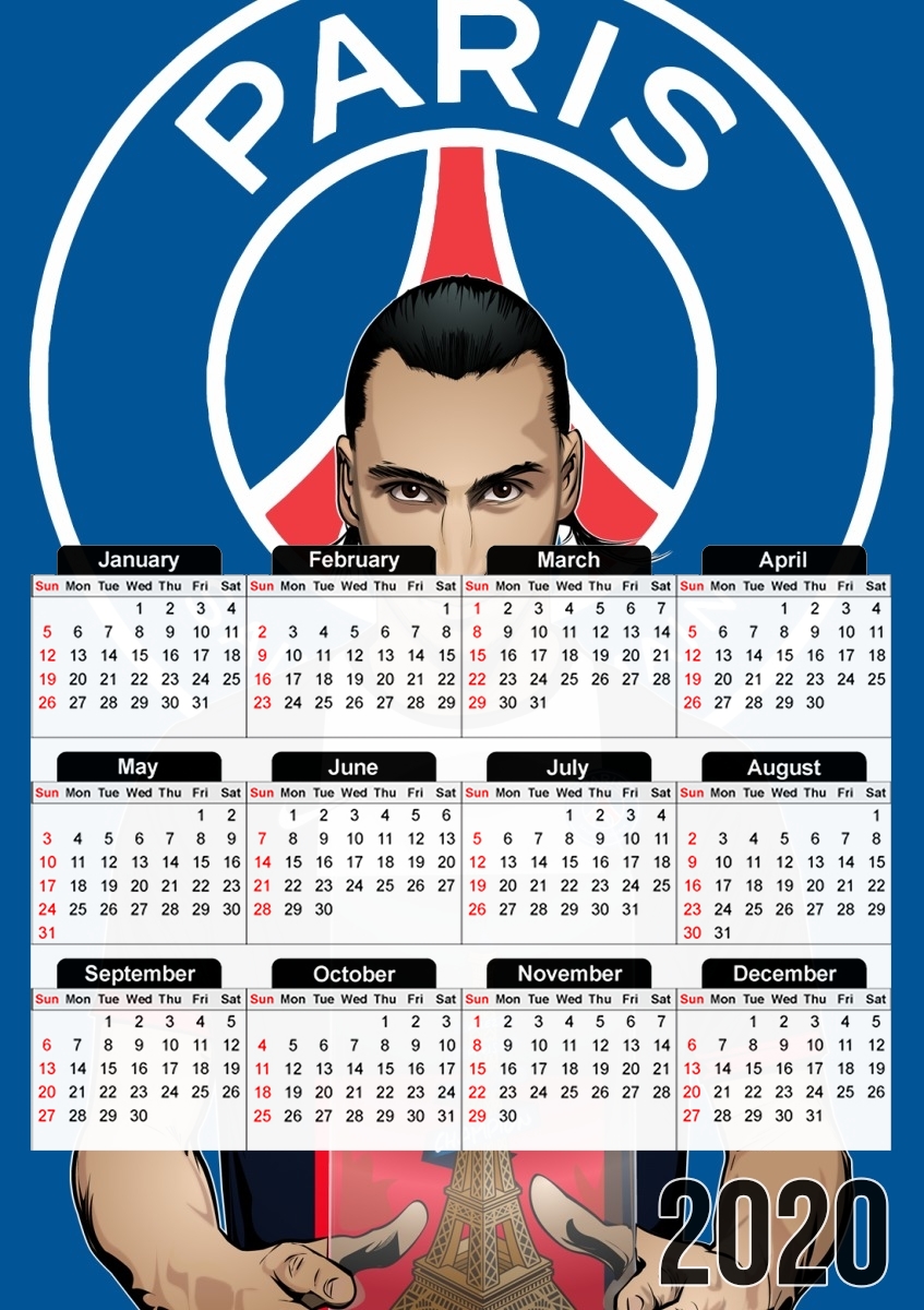  Football Stars: Zlataneur Paris para A3 Photo Calendar 30x43cm