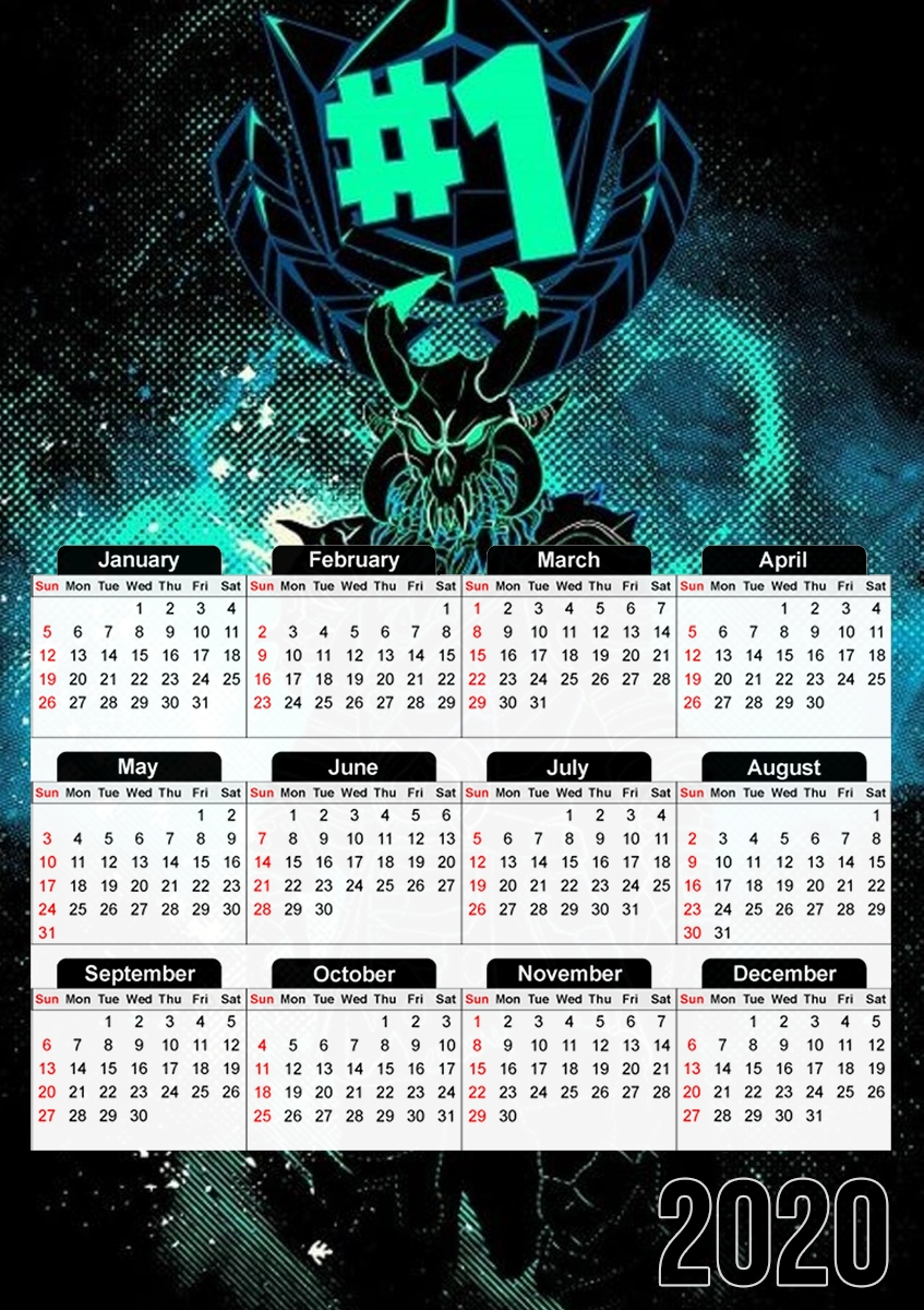  Fortnite Ragnarok Skin Top1 para A3 Photo Calendar 30x43cm