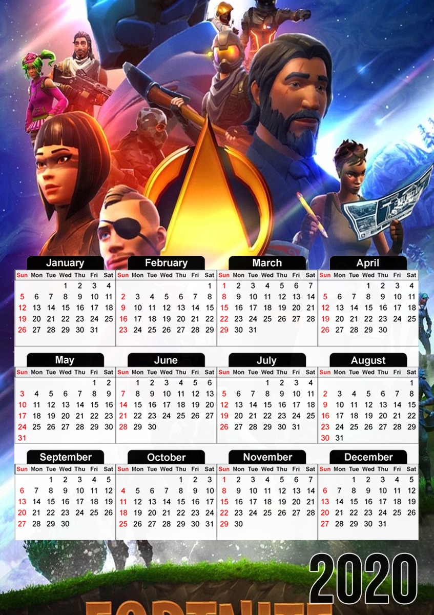  Fortnite Skin Omega Infinity War para A3 Photo Calendar 30x43cm