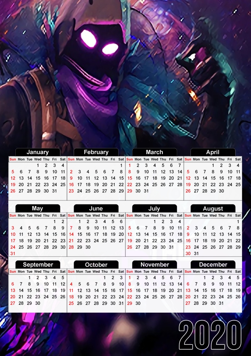  Fortnite The Raven para A3 Photo Calendar 30x43cm