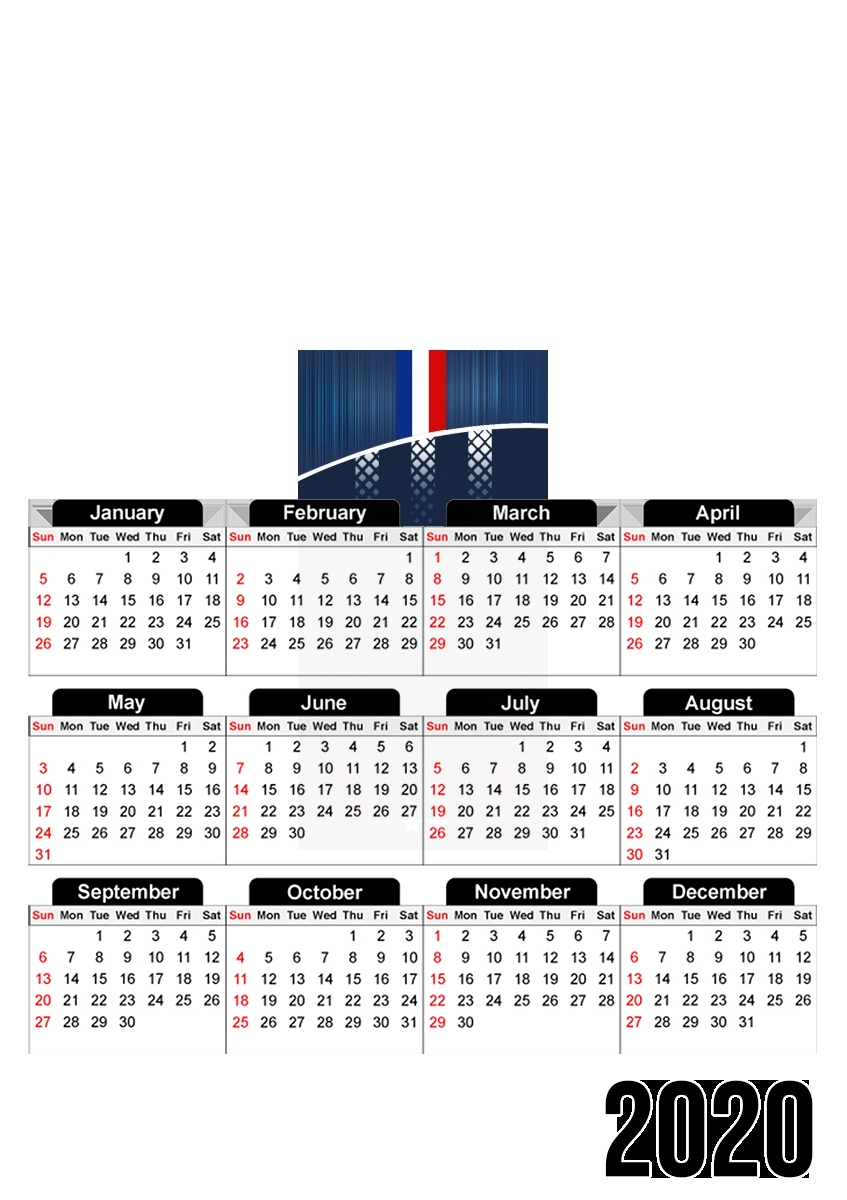  France 2018 Champion Du Monde para A3 Photo Calendar 30x43cm