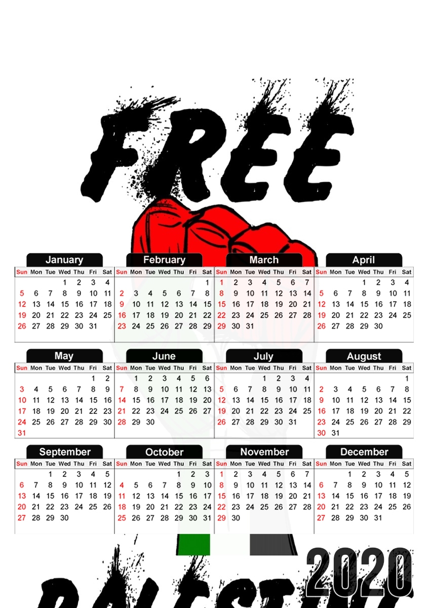  Free Palestine para A3 Photo Calendar 30x43cm