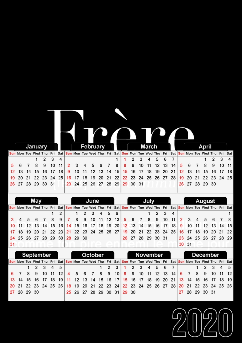  Frere Definition para A3 Photo Calendar 30x43cm