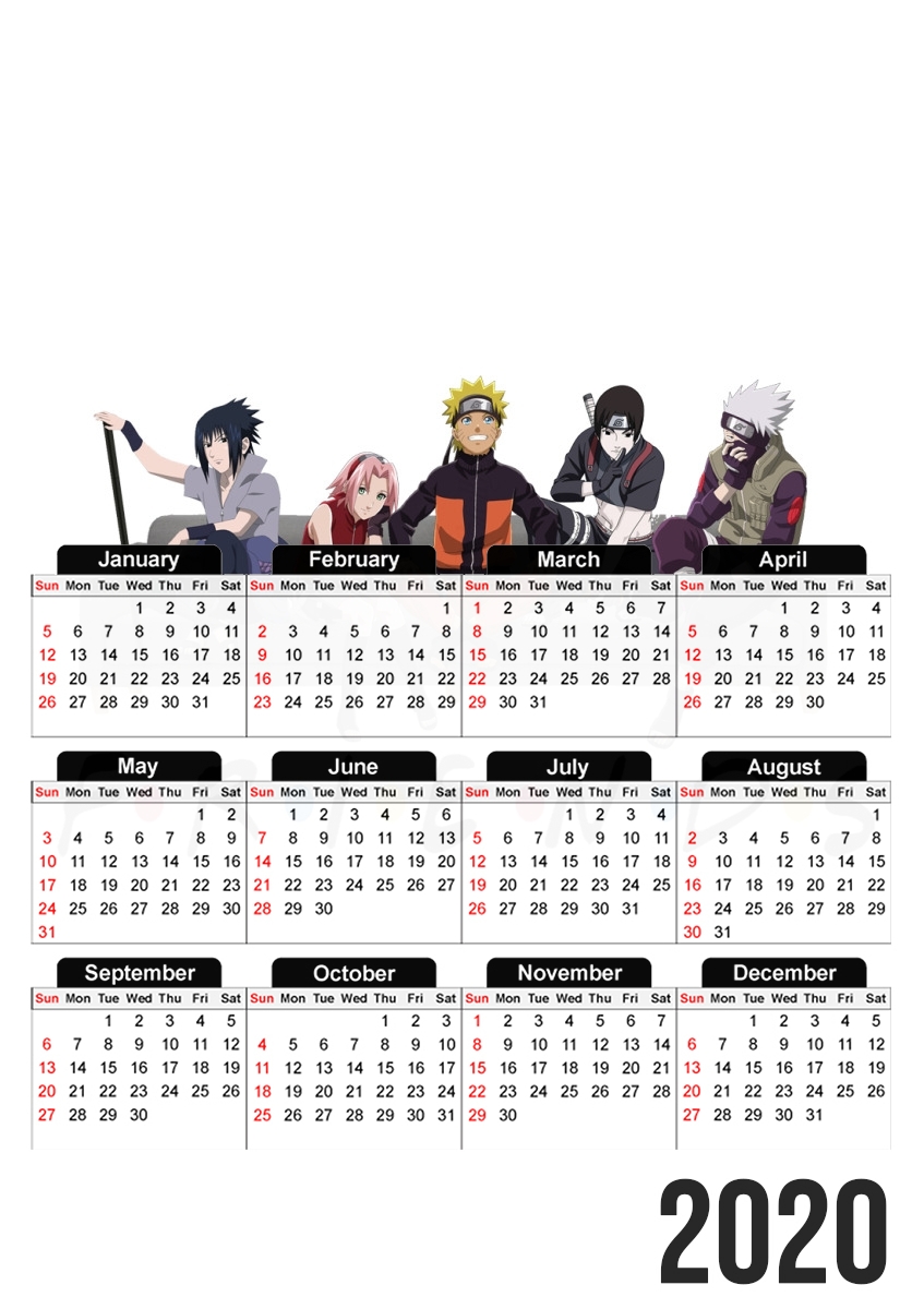  Friends parodie Naruto manga para A3 Photo Calendar 30x43cm