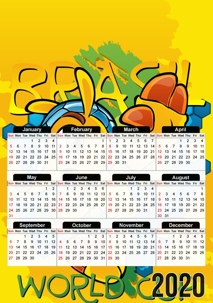  Fuleco Brasil 2014 World Cup 01 para A3 Photo Calendar 30x43cm