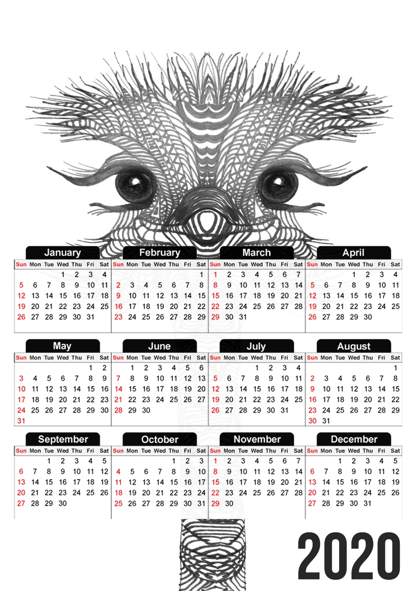  Funny Bird para A3 Photo Calendar 30x43cm