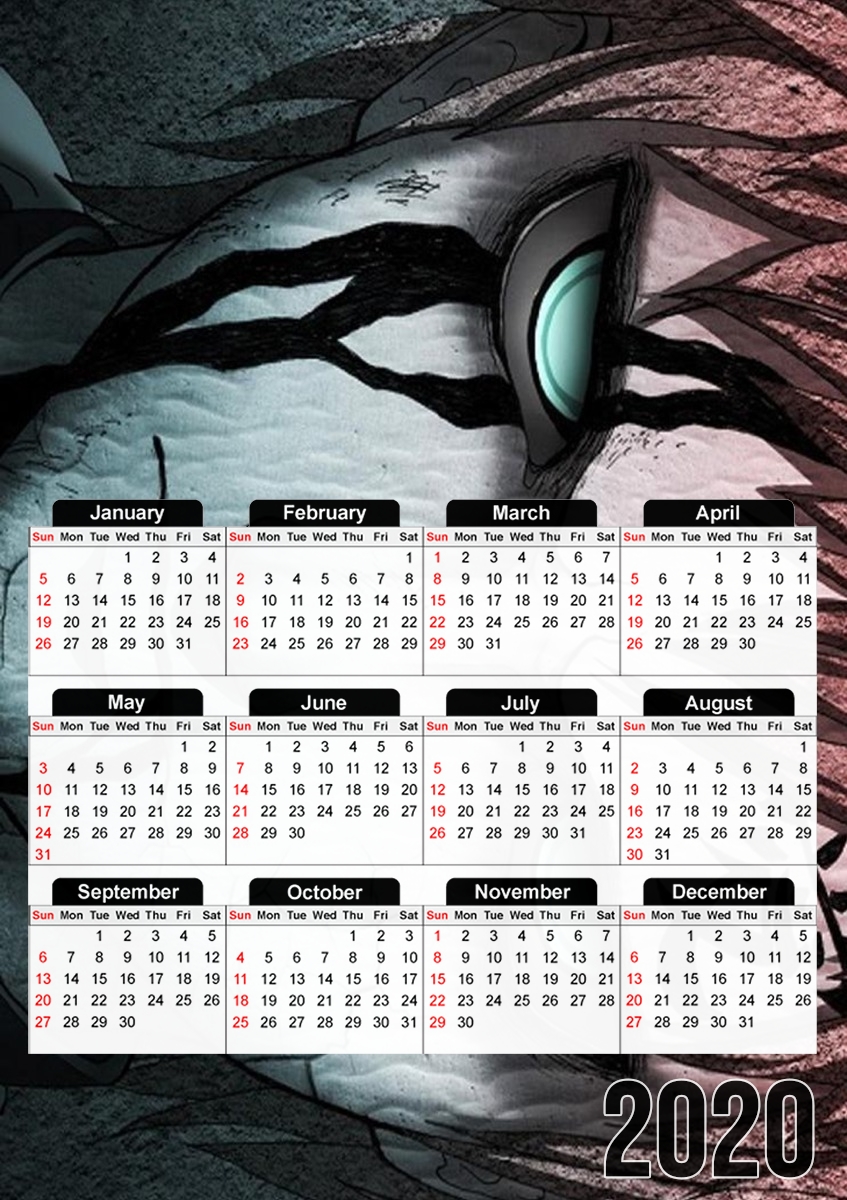  Gaara Blood para A3 Photo Calendar 30x43cm