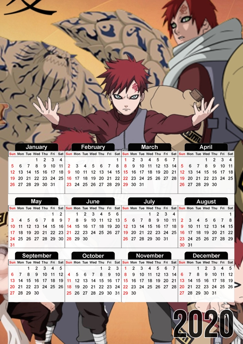  Gaara Evolution para A3 Photo Calendar 30x43cm