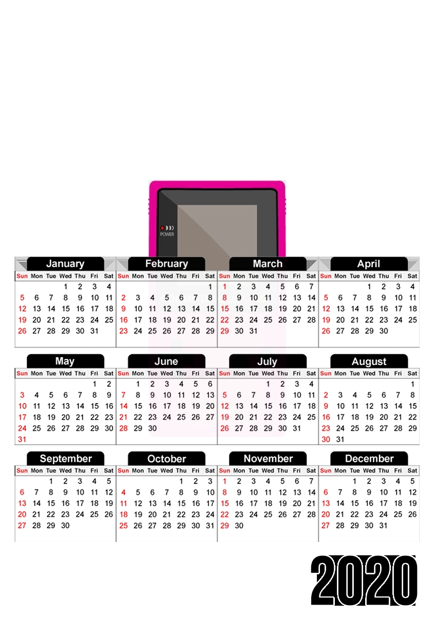  ameboy Color Rose para A3 Photo Calendar 30x43cm