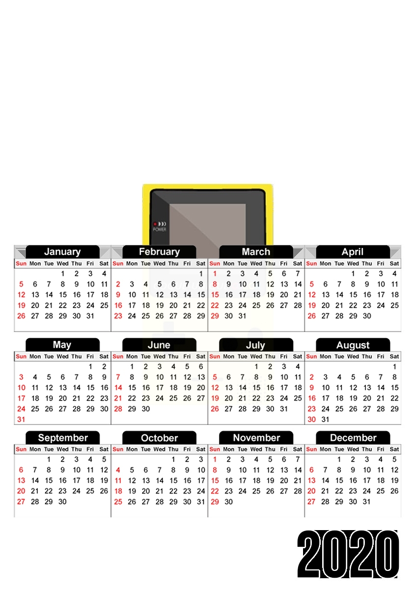  Gameboy Color Yellow para A3 Photo Calendar 30x43cm