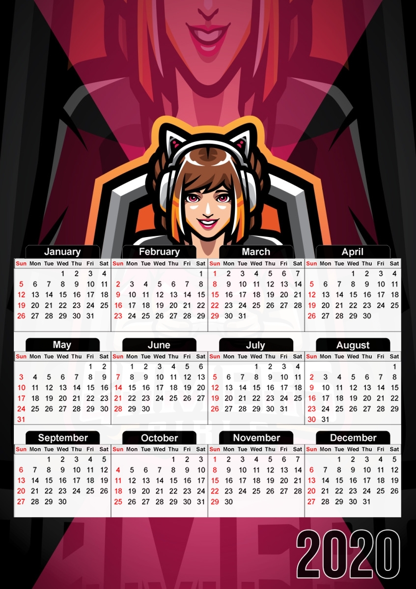  Gamers Girls para A3 Photo Calendar 30x43cm