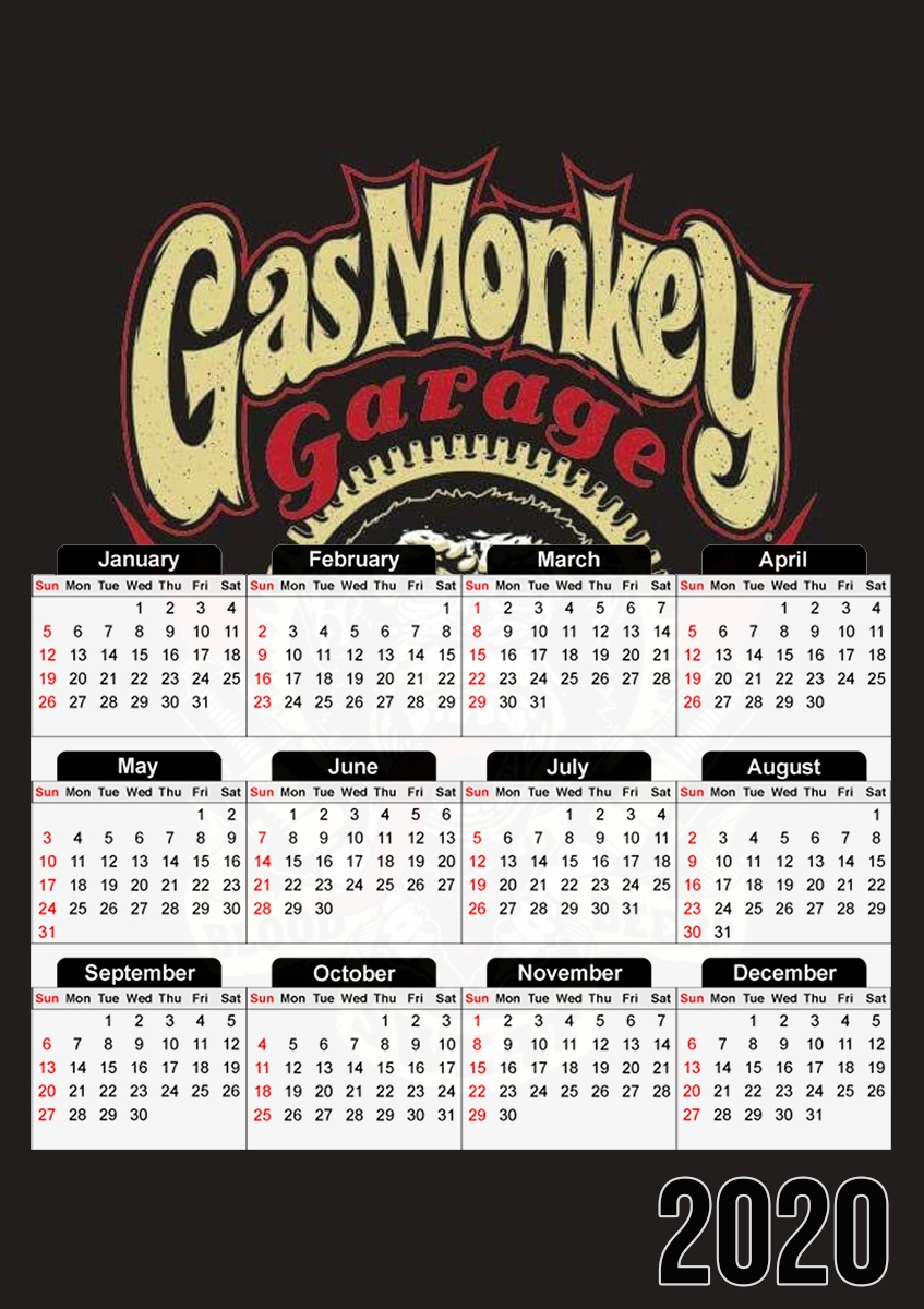  Gas Monkey Garage para A3 Photo Calendar 30x43cm