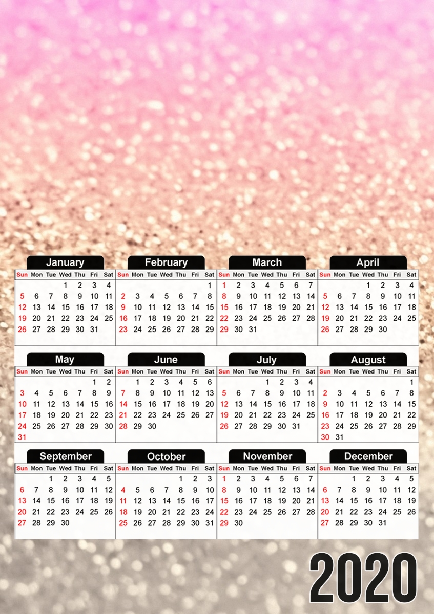  Gatsby Glitter Pink para A3 Photo Calendar 30x43cm
