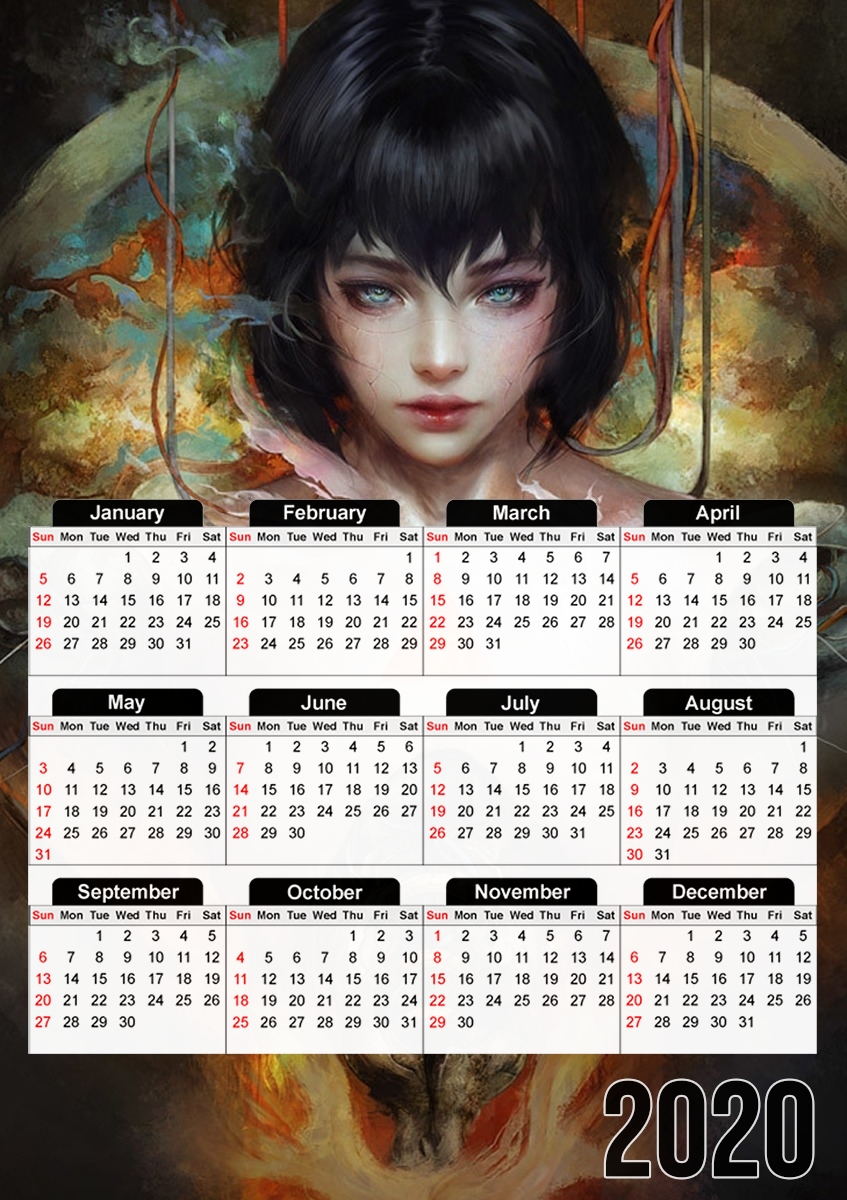  Ghost in the shell Fan Art para A3 Photo Calendar 30x43cm