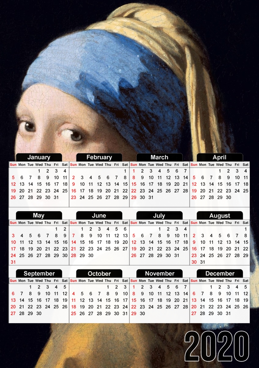  Girl with a Pearl Earring para A3 Photo Calendar 30x43cm