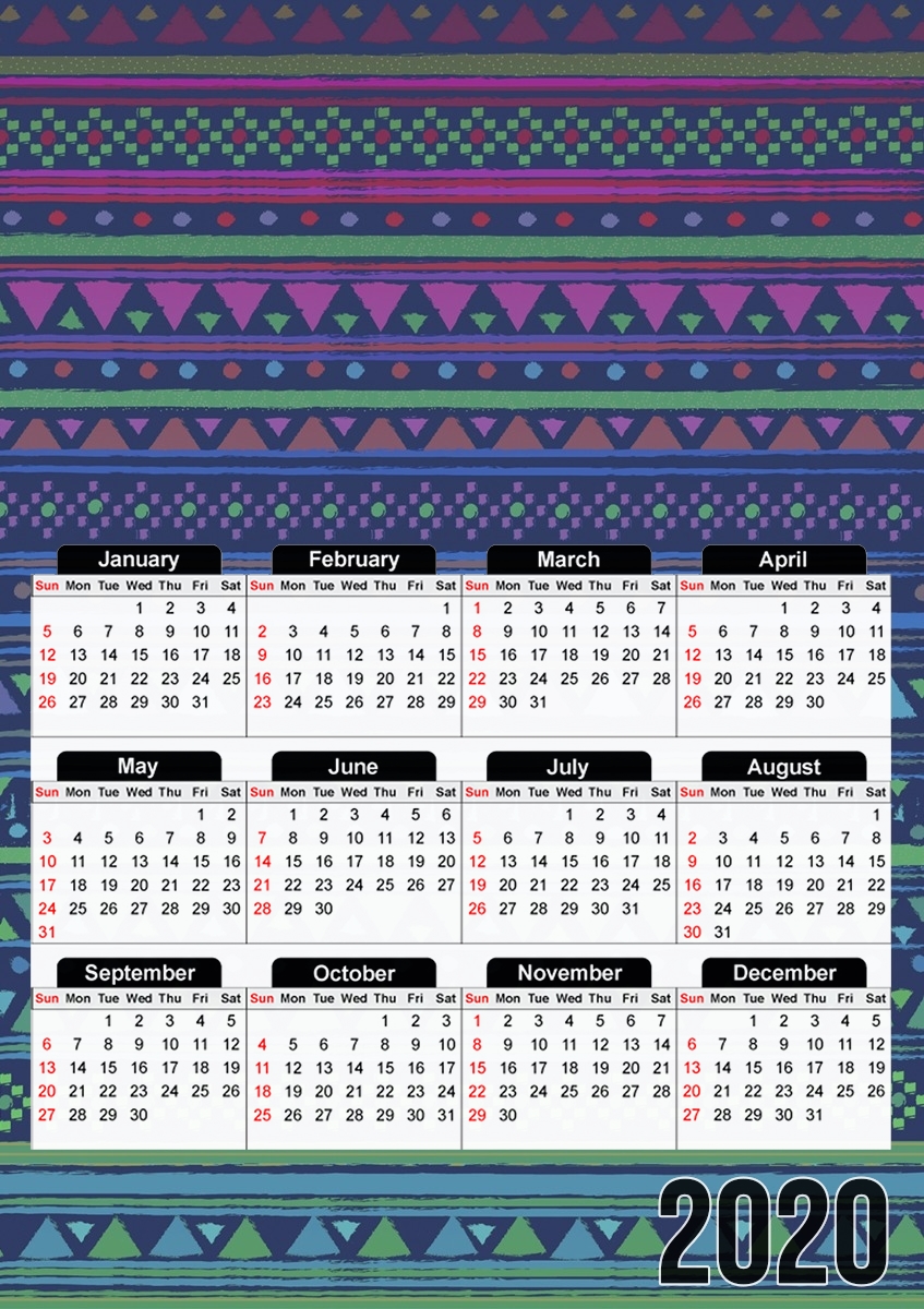  GIRLY AZTEC para A3 Photo Calendar 30x43cm