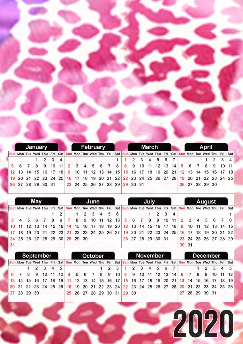  GIRLY LEOPARD para A3 Photo Calendar 30x43cm