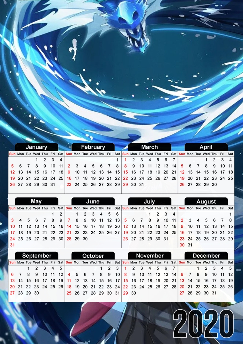  Giyu tomioka water power para A3 Photo Calendar 30x43cm