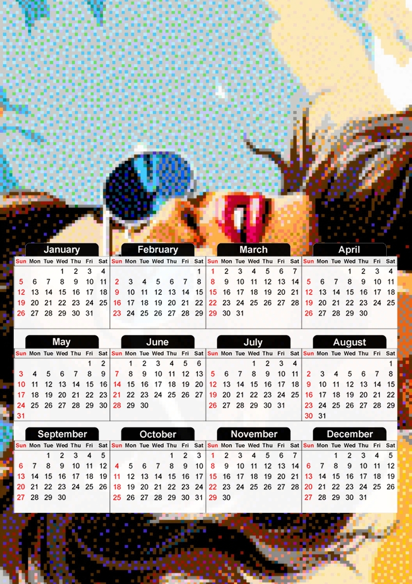  Glasses Summer V1 para A3 Photo Calendar 30x43cm