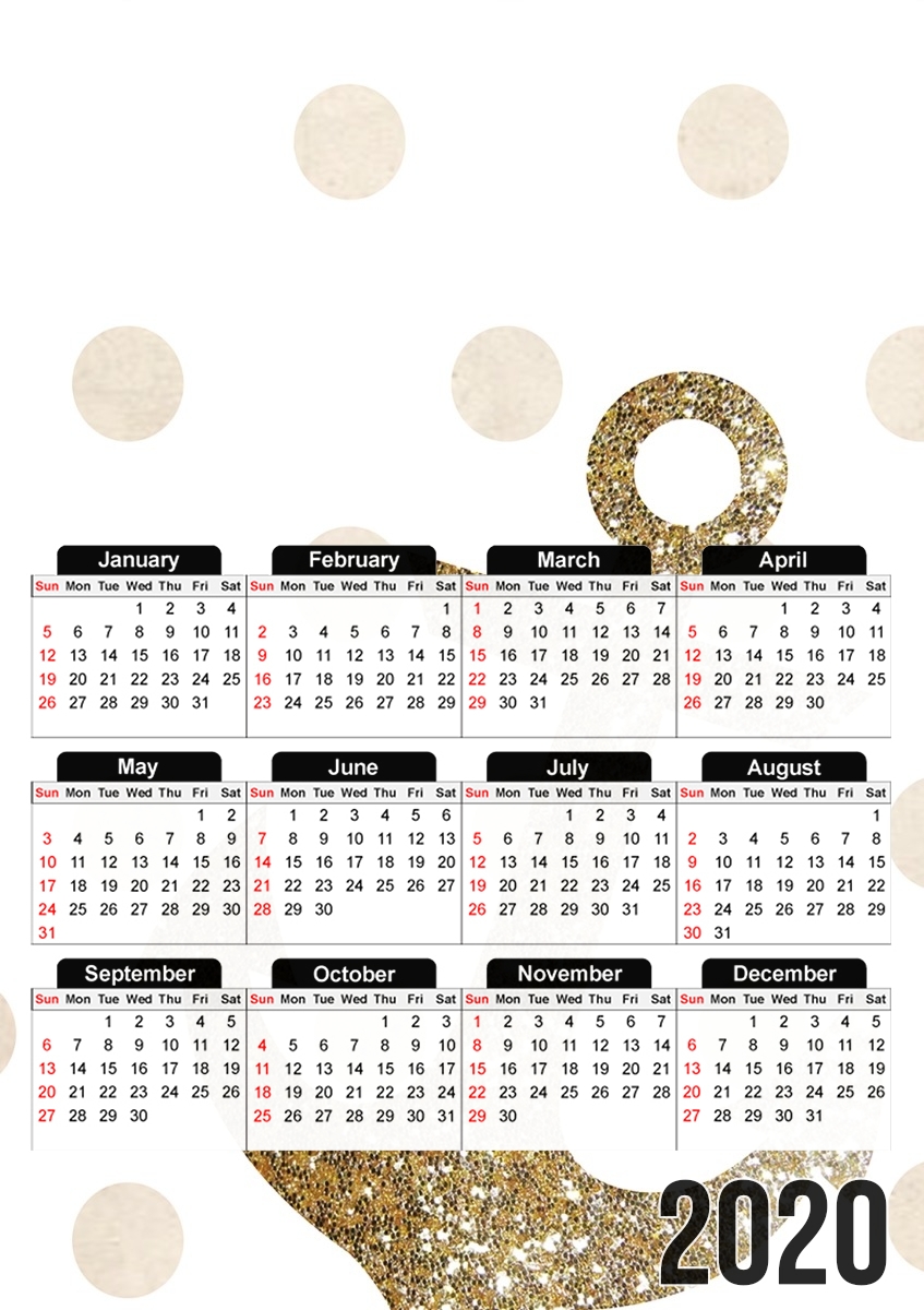  Glitter Anchor and dots in gold para A3 Photo Calendar 30x43cm