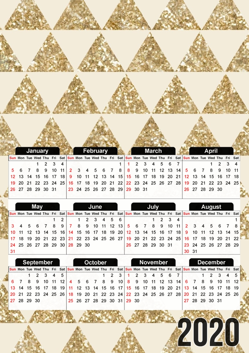  Glitter Triangles in Gold para A3 Photo Calendar 30x43cm