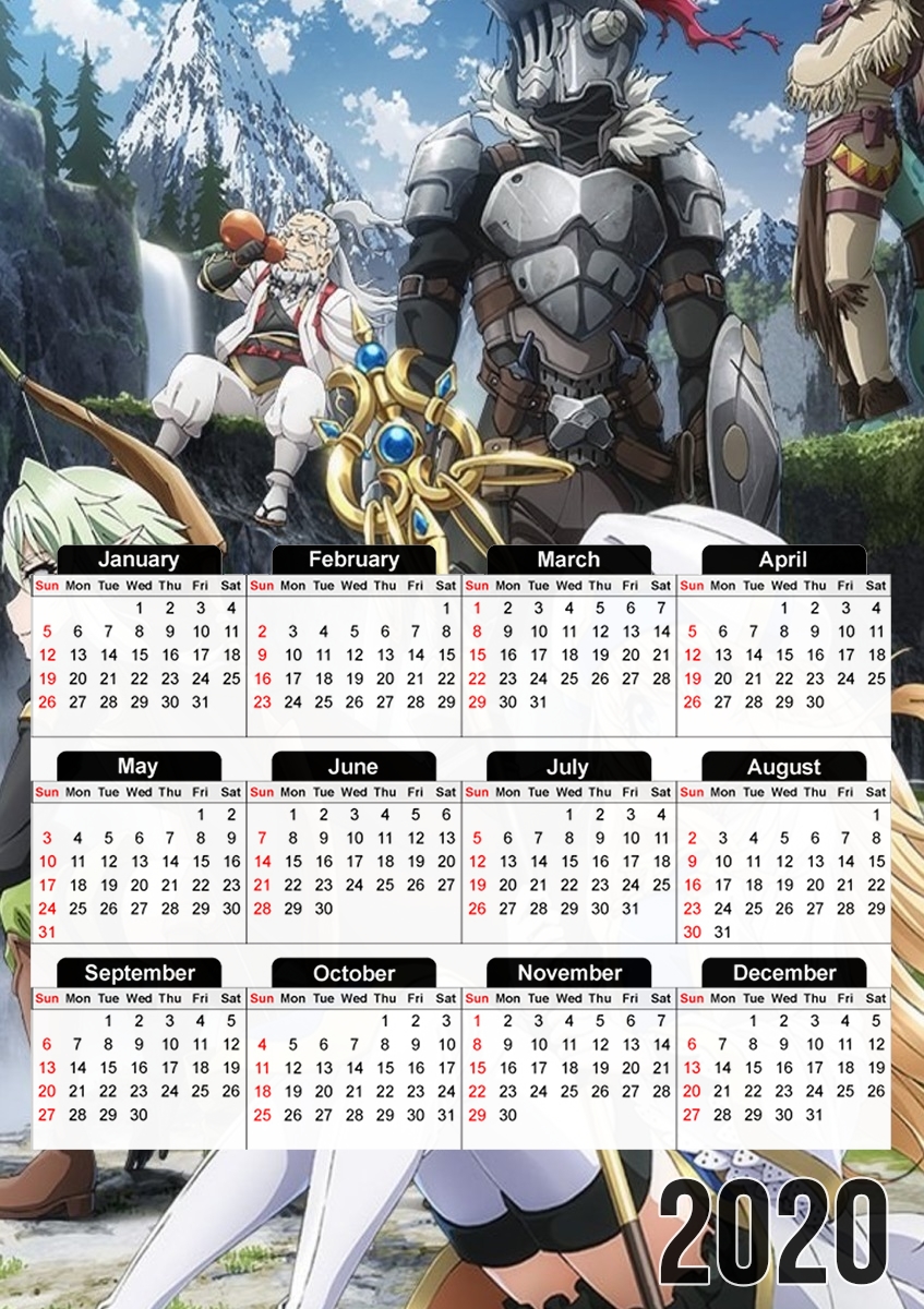  Goblin Slayer para A3 Photo Calendar 30x43cm