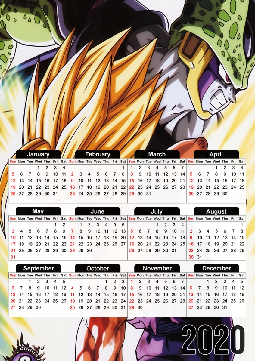  Gohan versus Cell para A3 Photo Calendar 30x43cm