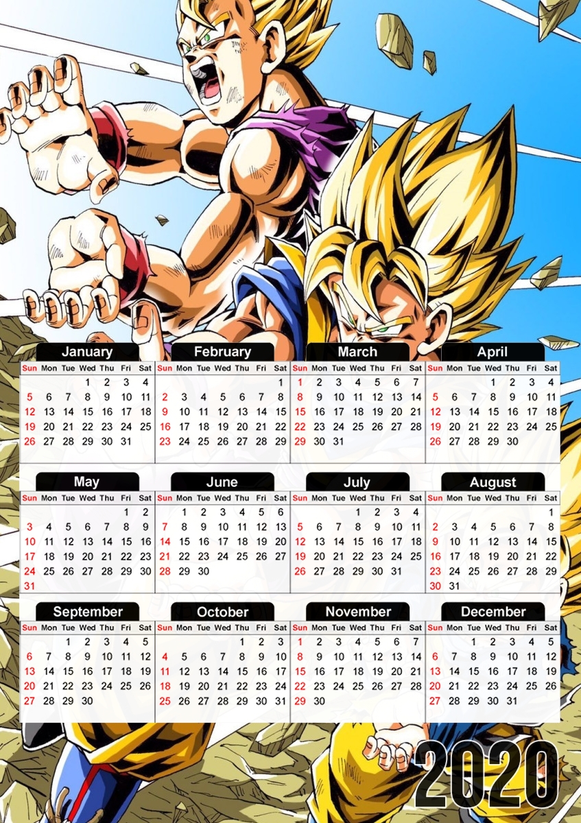  Goku Family para A3 Photo Calendar 30x43cm