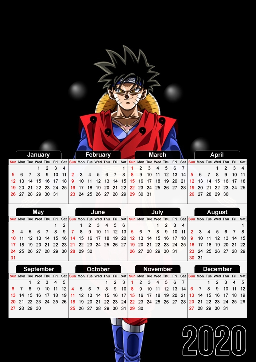  Goku Fusion Luffy para A3 Photo Calendar 30x43cm