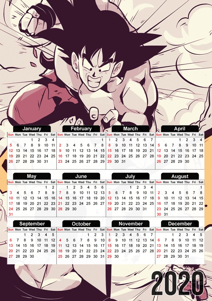  Goku vs superman para A3 Photo Calendar 30x43cm